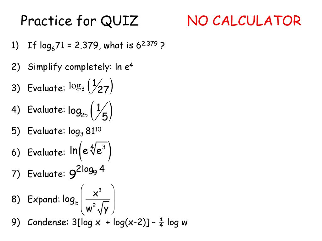 Warm Up WARM UP Evaluate the expression without using a calculator